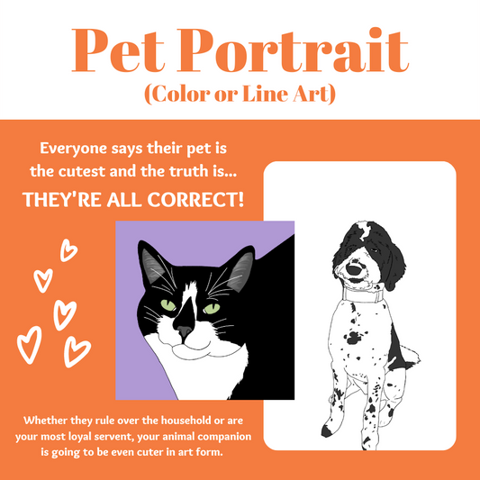 Pet Portrait | Custom Art, Illustration from Photo