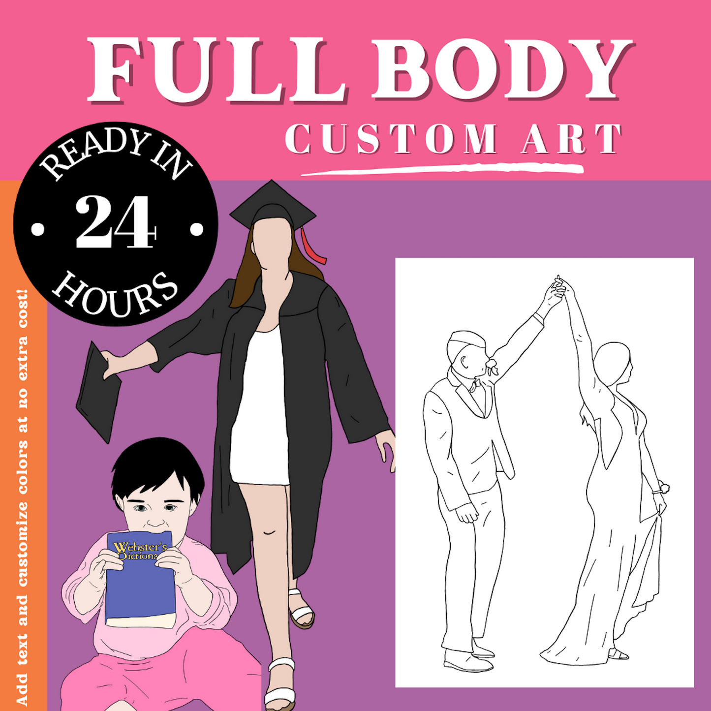 Full Body Portrait | Custom Art, Illustration from Photo