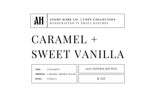 Caramel + Sweet Vanilla | 12oz Soy Wax Candle