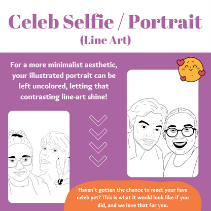 Portrait With Your Favorite Celebrity | Custom Art, Illustration from Photo