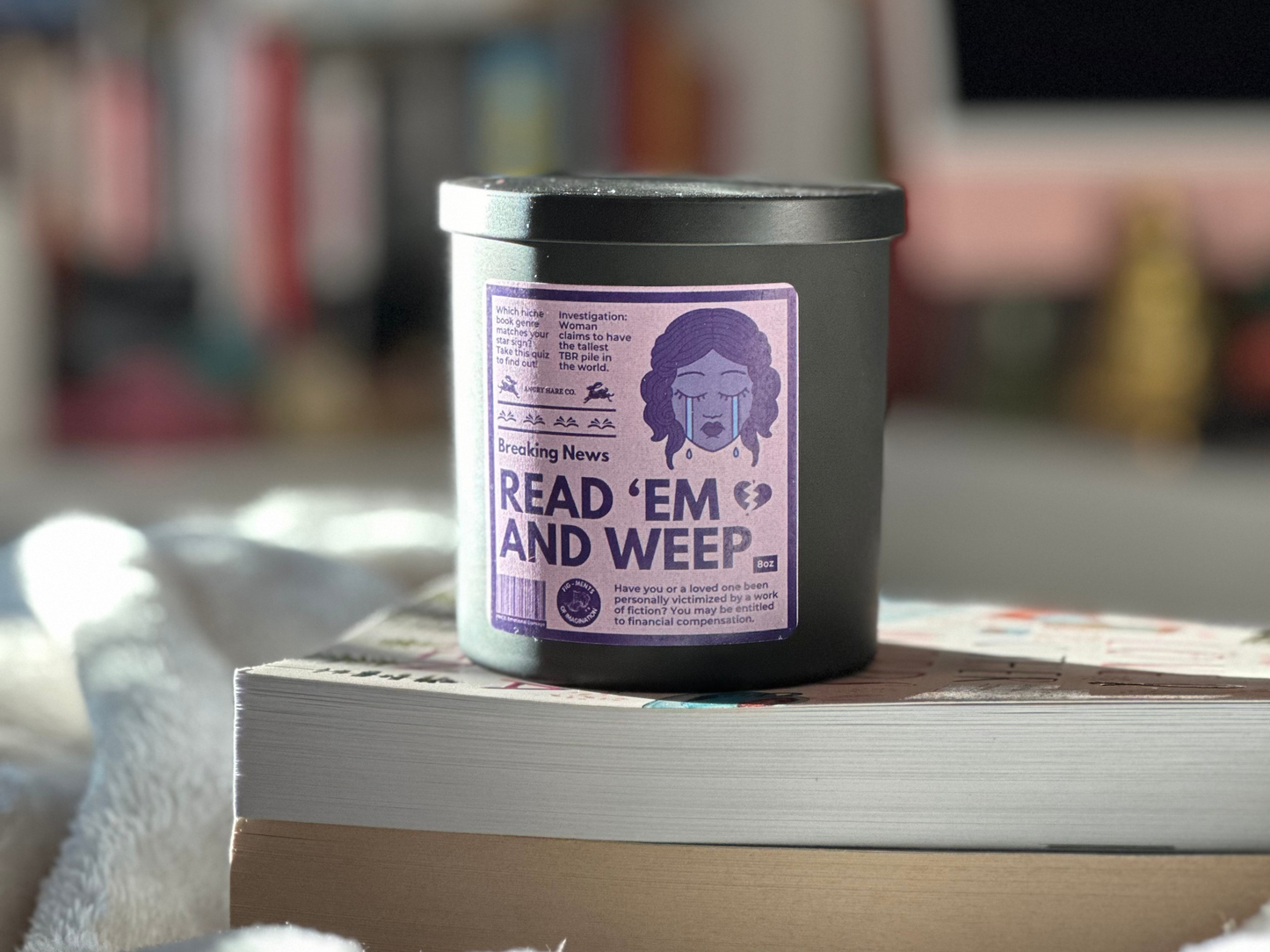 Read 'Em And Weep | 8oz Soy Wax Candle