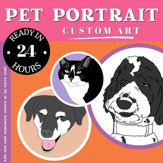 Pet Portrait | Custom Art, Illustration from Photo
