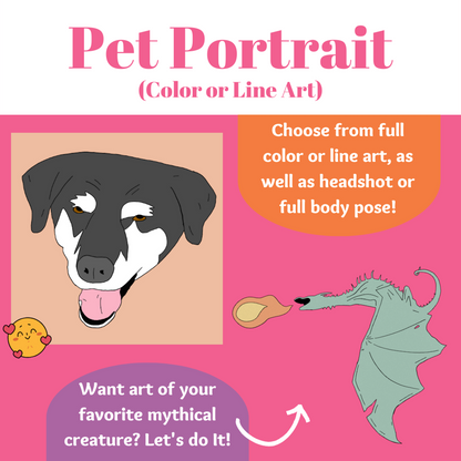 Pet Portrait | Custom Art, Illustration from Photo