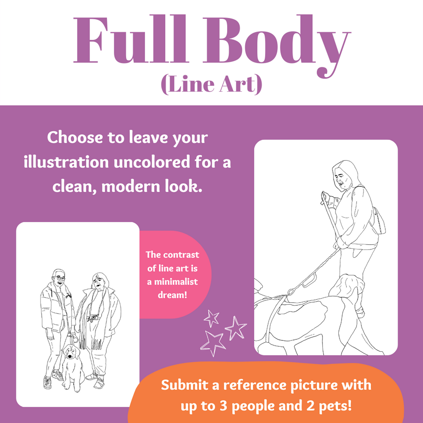 Full Body Portrait | Custom Art, Illustration from Photo