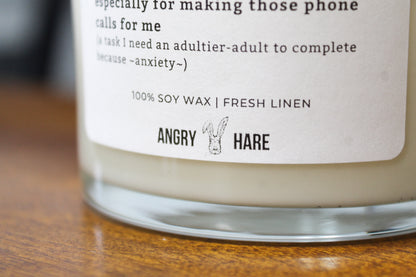 Thank You For Making Phone Calls For Me | Funny Gift 8oz Soy Wax Candle