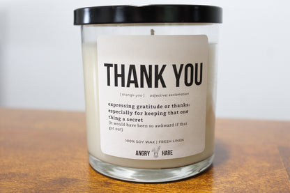 Thank You For Keeping That One Thing A Secret | Funny Gift 8oz Soy Wax Candle